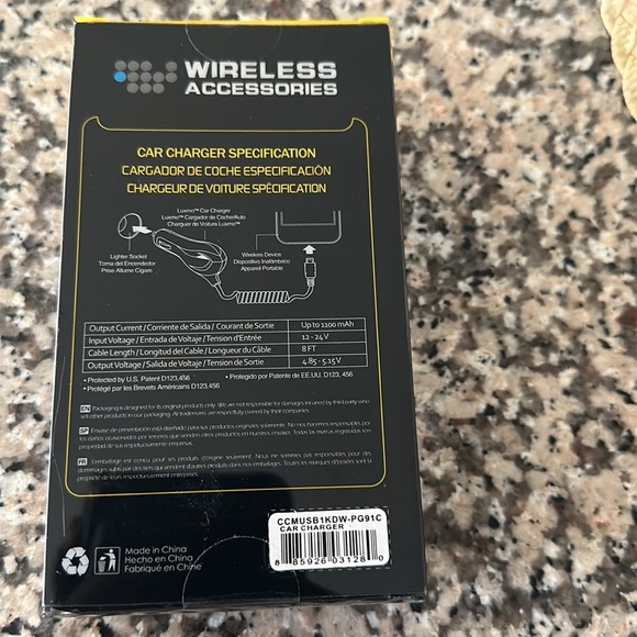 NWT POWER 8ft. Car Charger. For Wireless Devices. - Picture 2 of 3